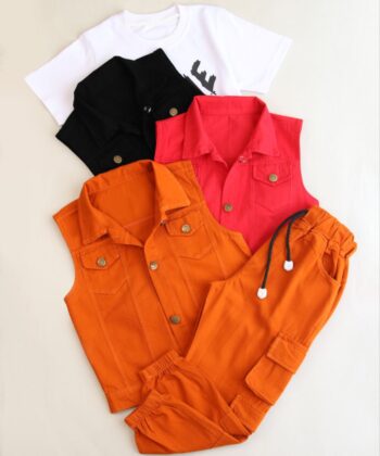 ست سه تکه کتان بچگانه پویا