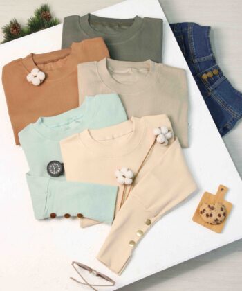 بلوز آستین دکمه رز