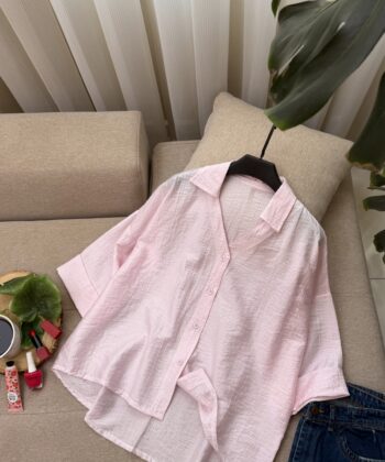 شومیز یقه هفت شیشه ای صدف