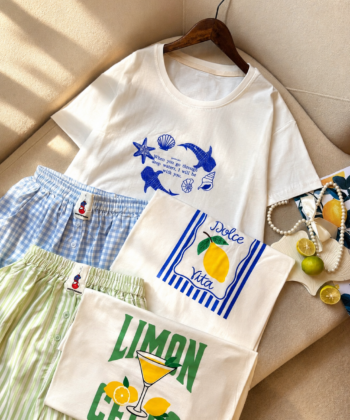 ست تیشرت قواره دار و شورتک  Lemon